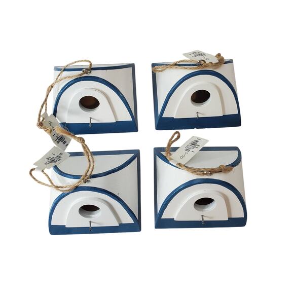 Midwest-CBK Set of 4 Tent Christmas Ornaments Blue & White Small Holiday Camping - Picture 2 of 10